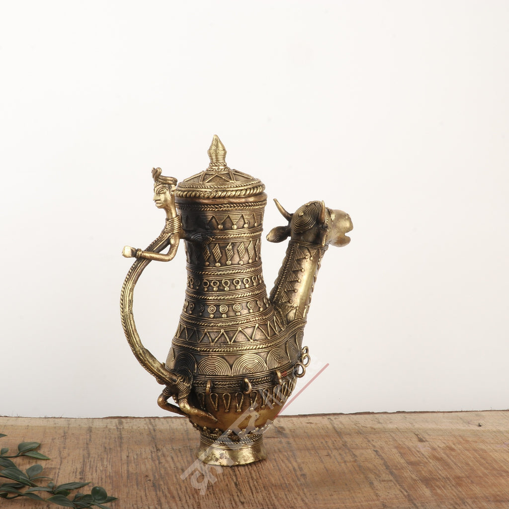 Tribal Brass Decorative Kettle
