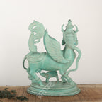 Brass Kamdhenu Cow & Calf Sculpture