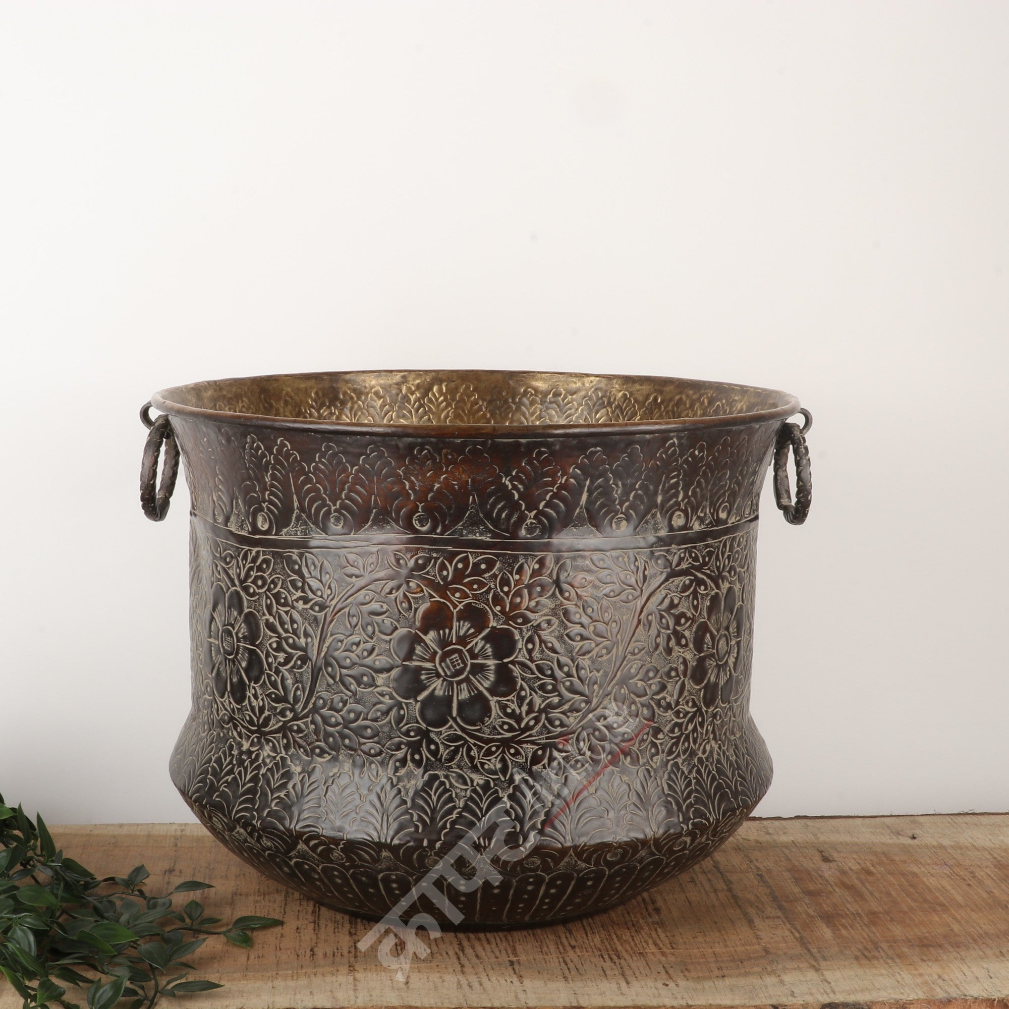 Handmade Brass Sheet Planter 13"