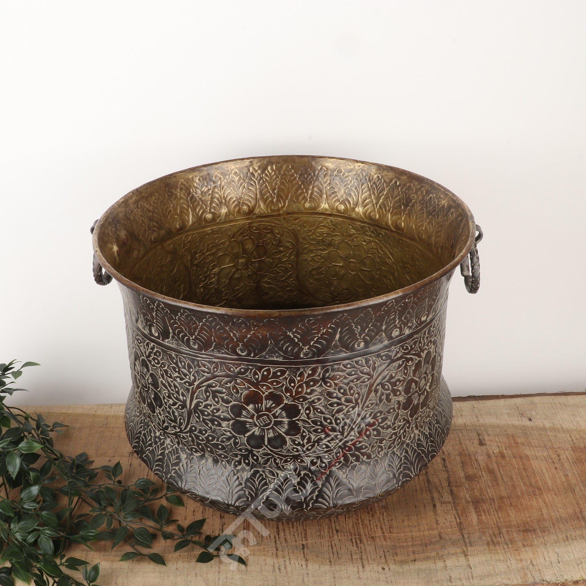 Handmade Brass Sheet Planter 13"