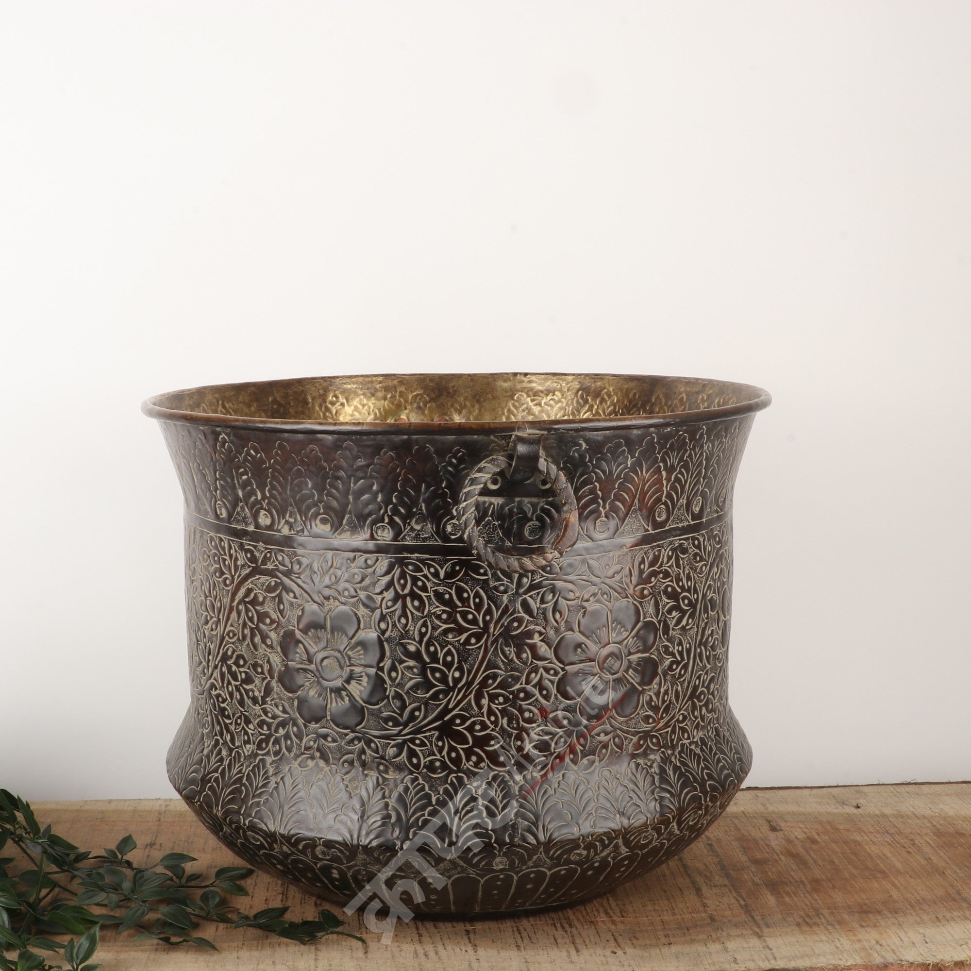 Handmade Brass Sheet Planter 13"