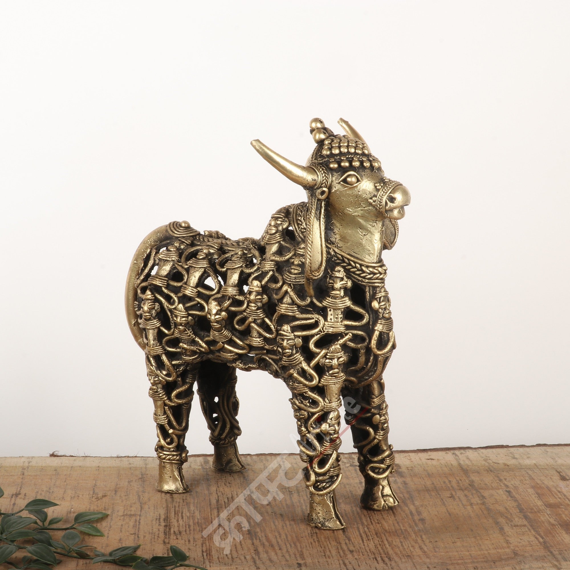 Tribal Brass Nandi Bull Idol – Sacred Guardian of Lord Shiva