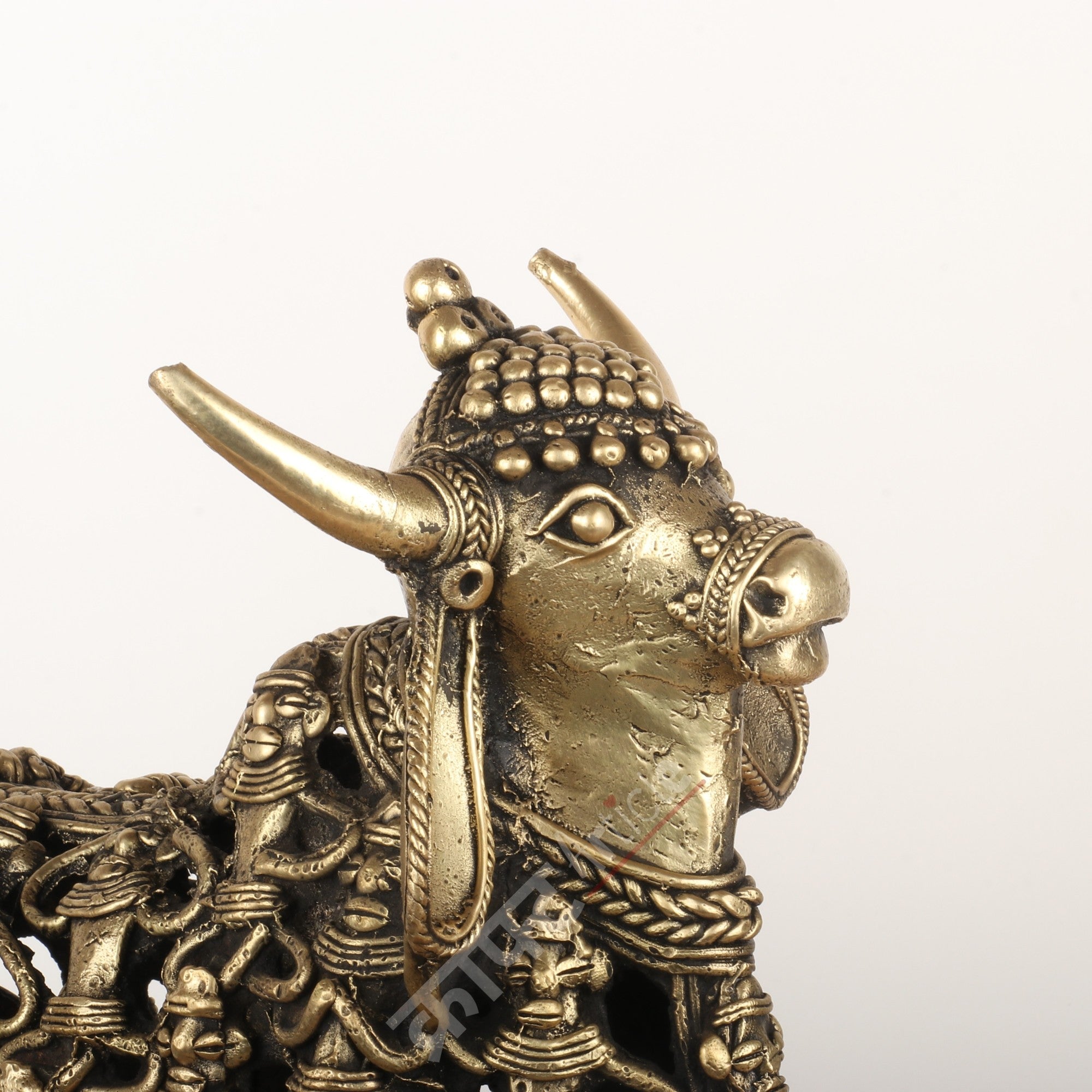 Tribal Brass Nandi Bull Idol – Sacred Guardian of Lord Shiva