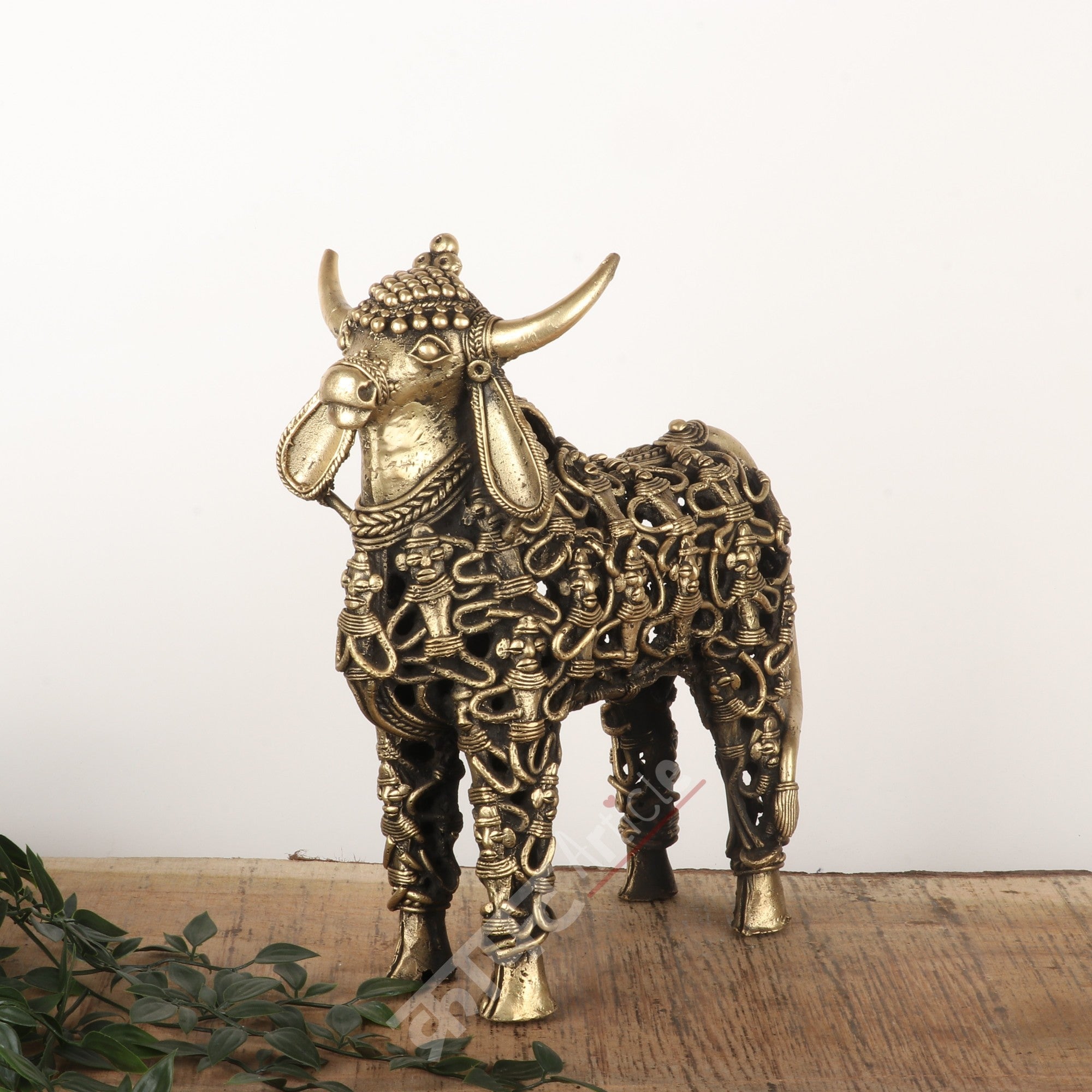 Tribal Brass Nandi Bull Idol – Sacred Guardian of Lord Shiva