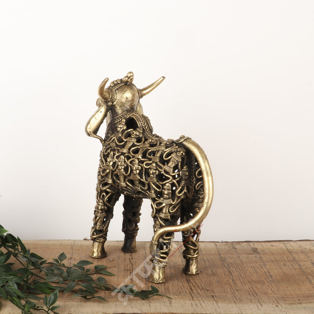 Tribal Brass Nandi Bull Idol – Sacred Guardian of Lord Shiva