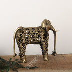Tribal Brass Elephant Sculpture