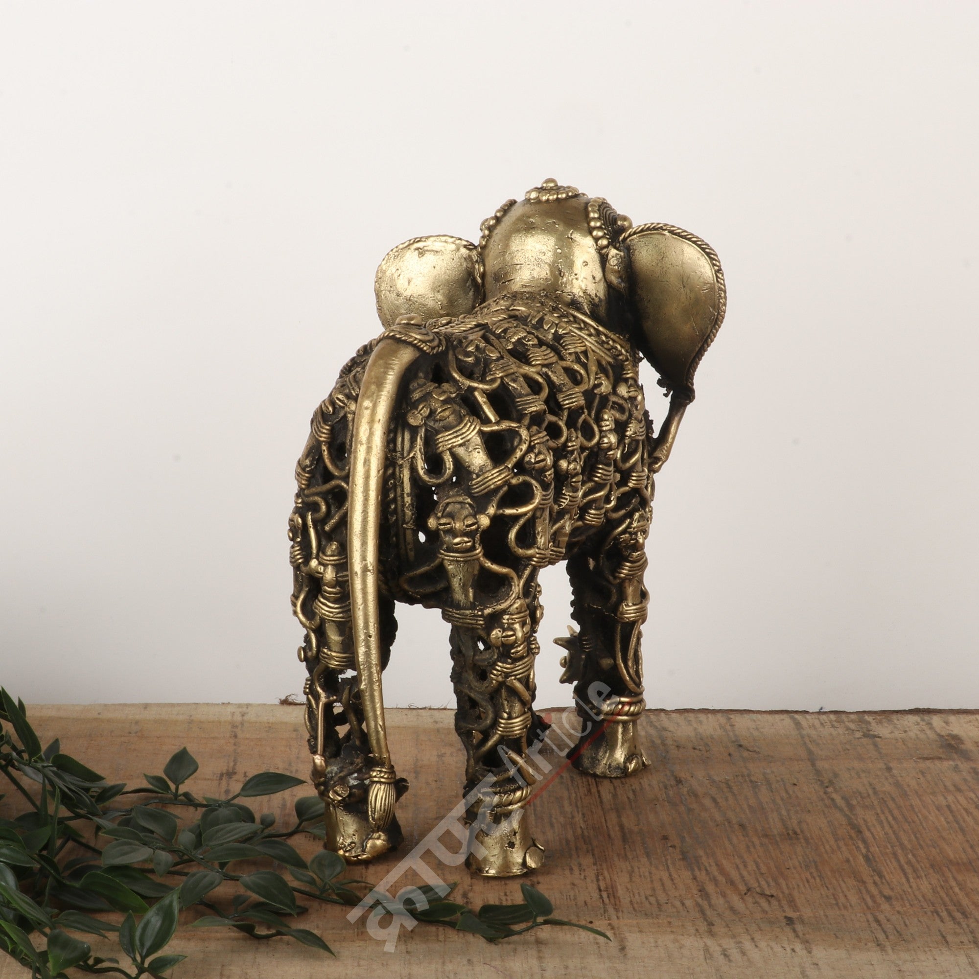 Tribal Brass Elephant Sculpture