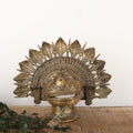 Brass Tribal Deity Face Mask – Sacred Wall Sculpture