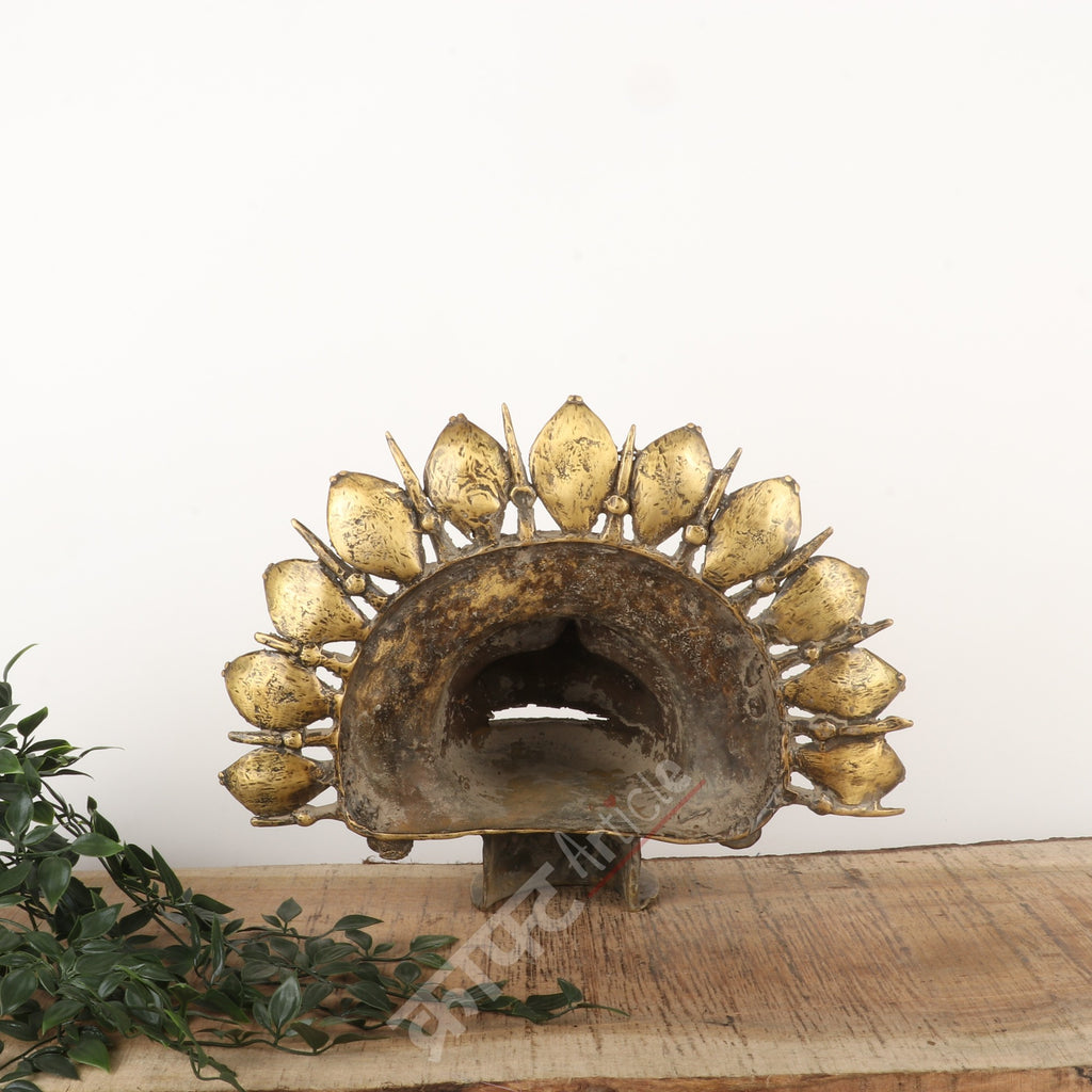 Brass Tribal Deity Face Mask – Sacred Wall Sculpture