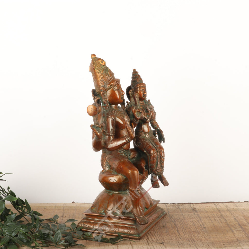 Brass Vishnu Lakshmi Sculpture