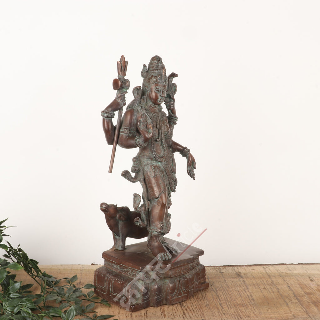 Vintage Brass Ardhanarishvara Idol