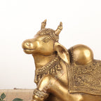 Brass Sitting Nandi Bull Idol