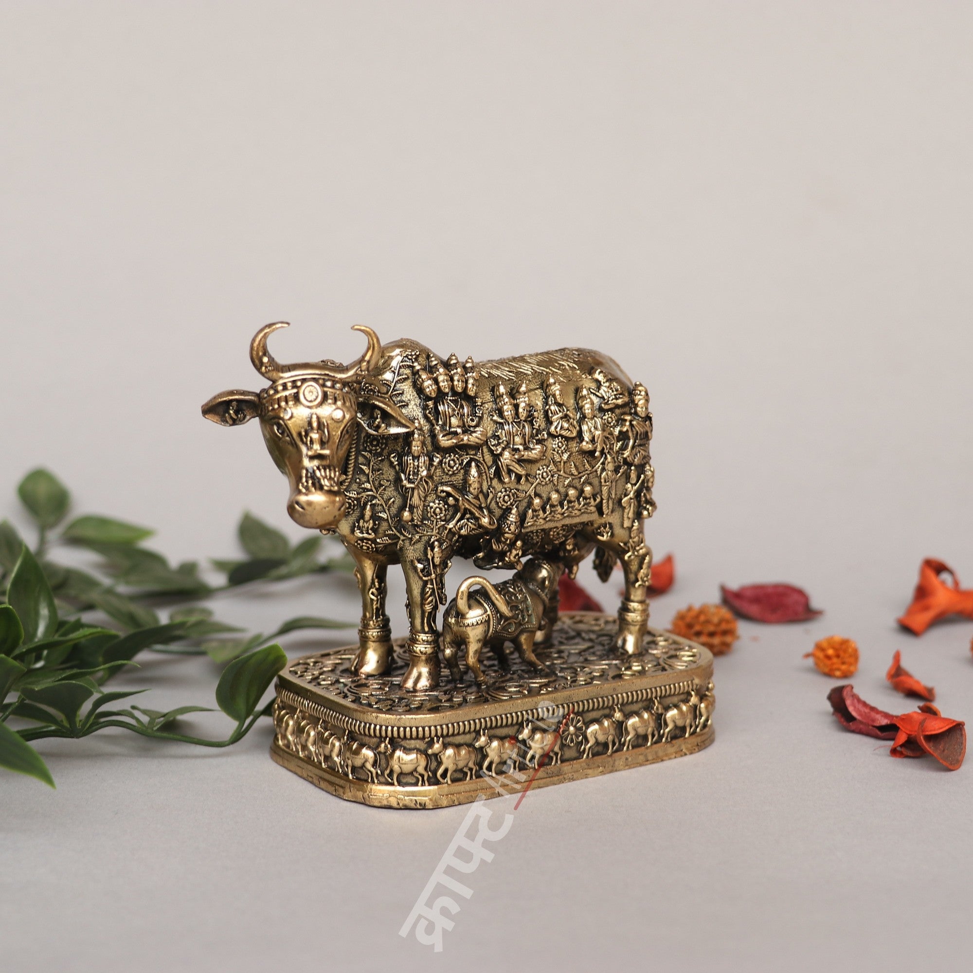 Brass Kamdhenu Cow Idol