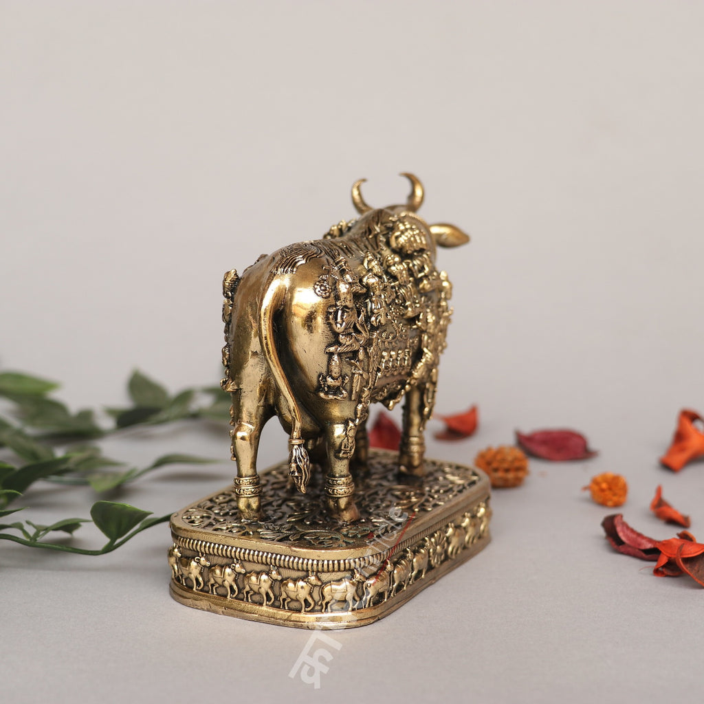 Brass Kamdhenu Cow Idol