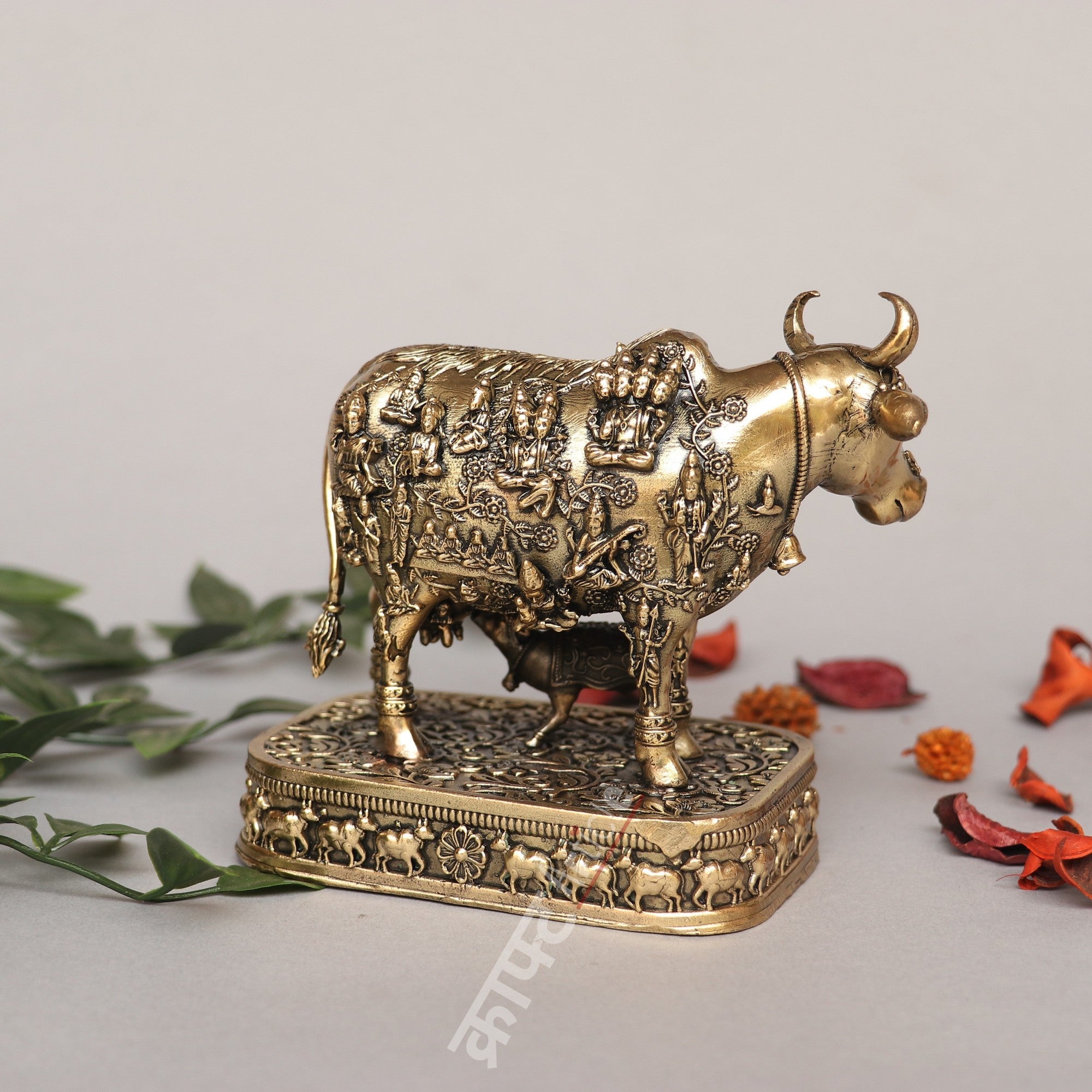 Brass Kamdhenu Cow Idol