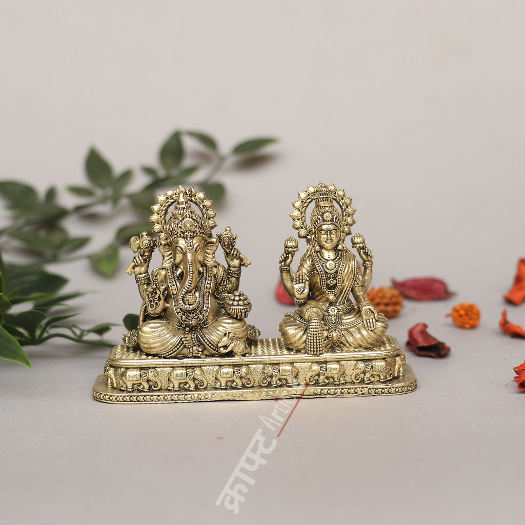 Brass Lakshmi Ganesh Idol