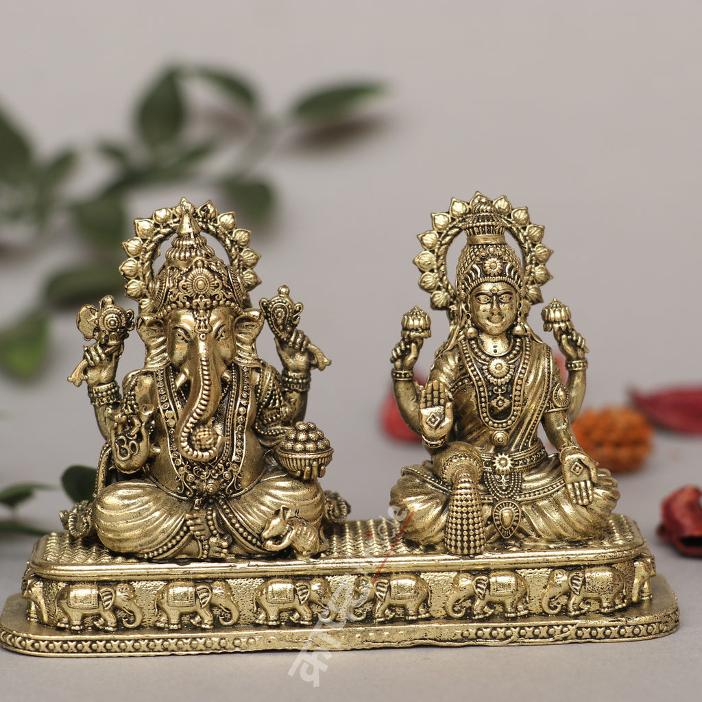 Brass Lakshmi Ganesh Idol
