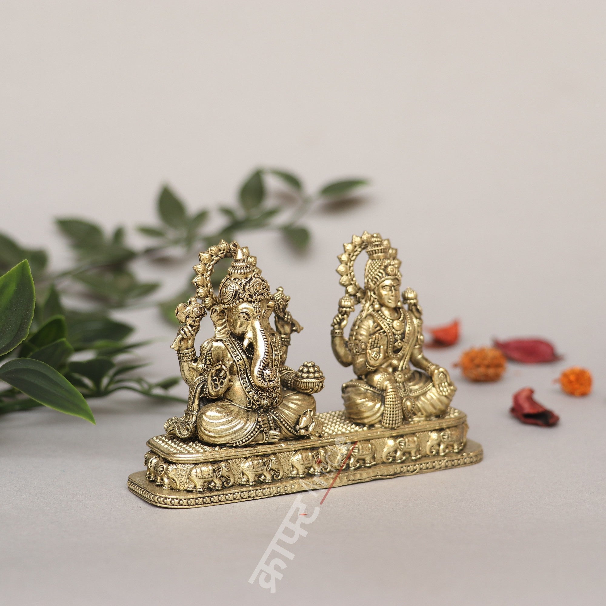 Brass Lakshmi Ganesh Idol