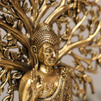 Brass Buddha with Bodhi Tree Idol