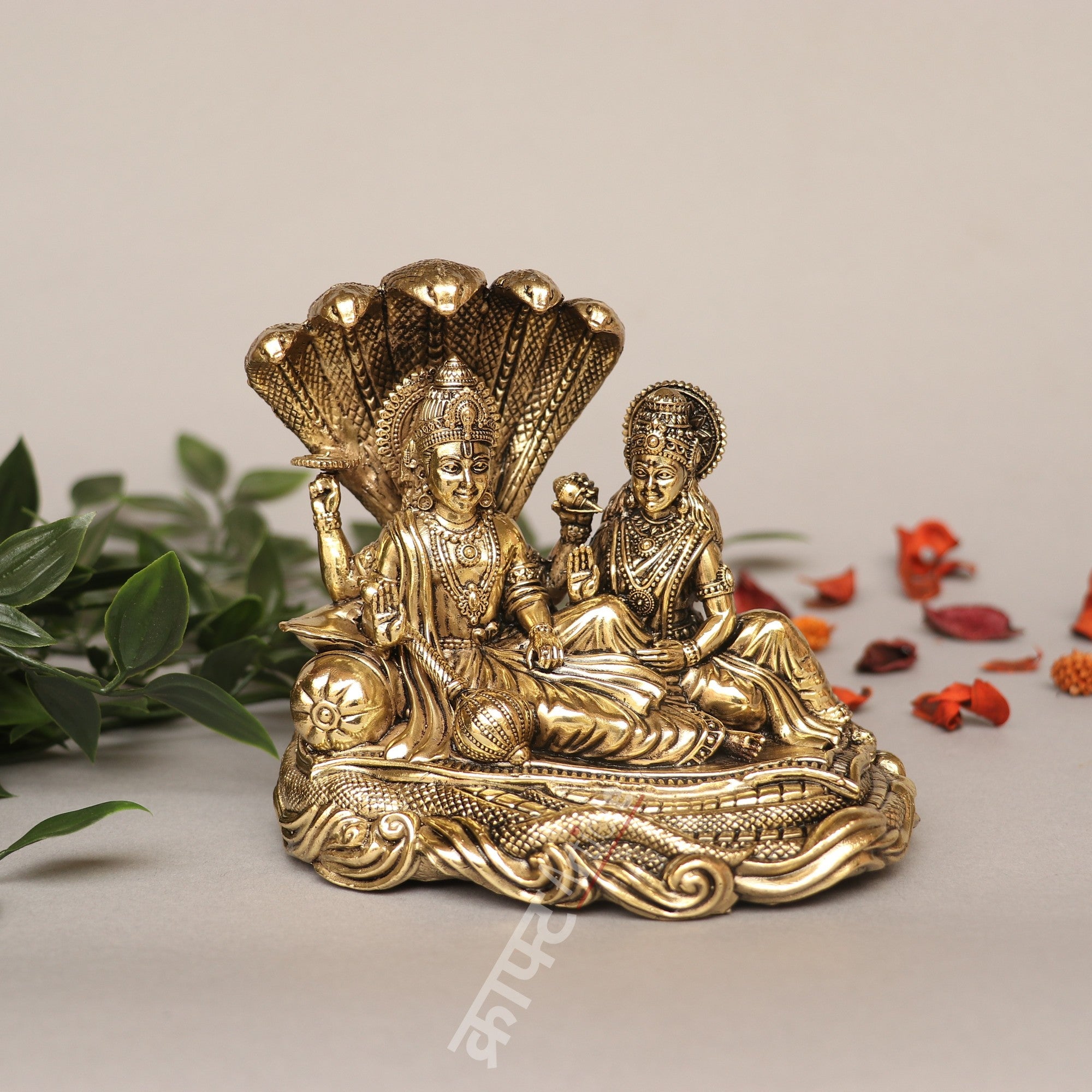 Brass Superfine Lord Vishnu Lakshmi Idol