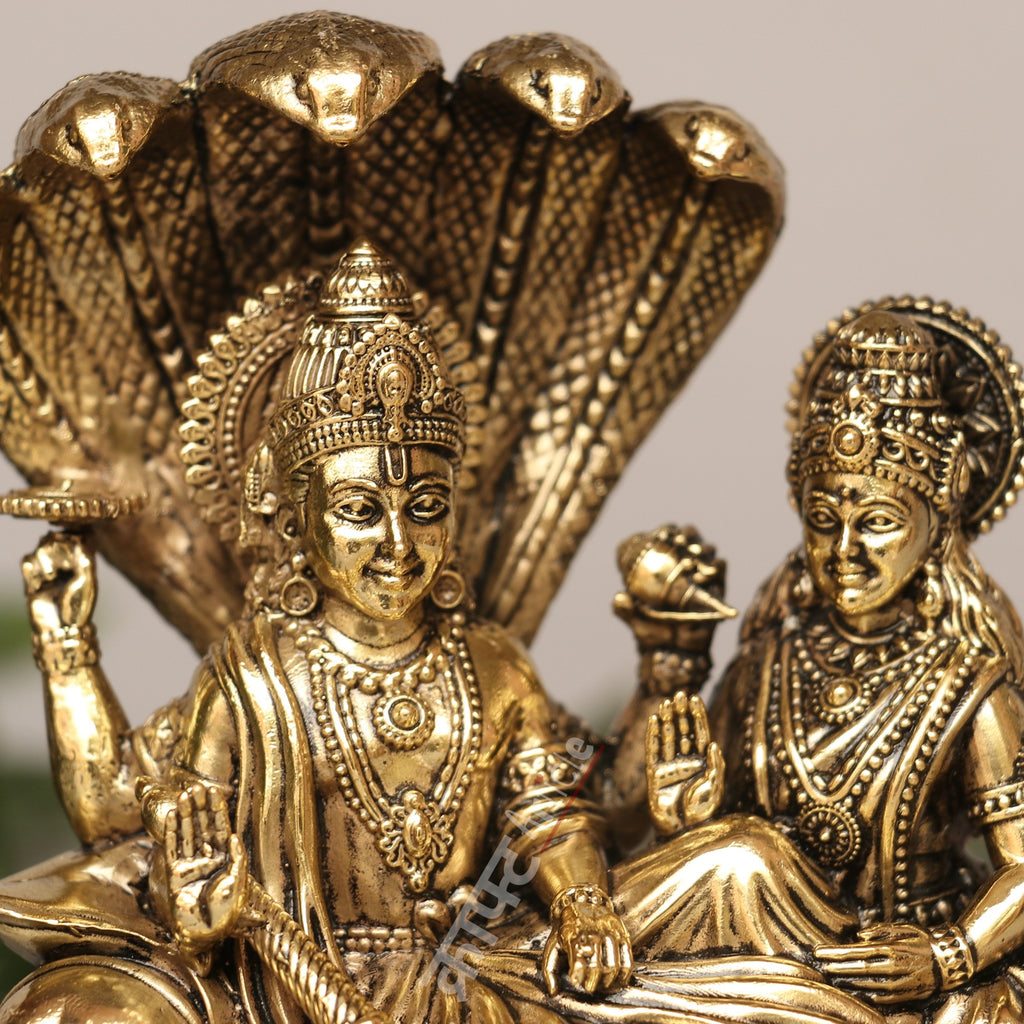 Brass Superfine Lord Vishnu Lakshmi Idol