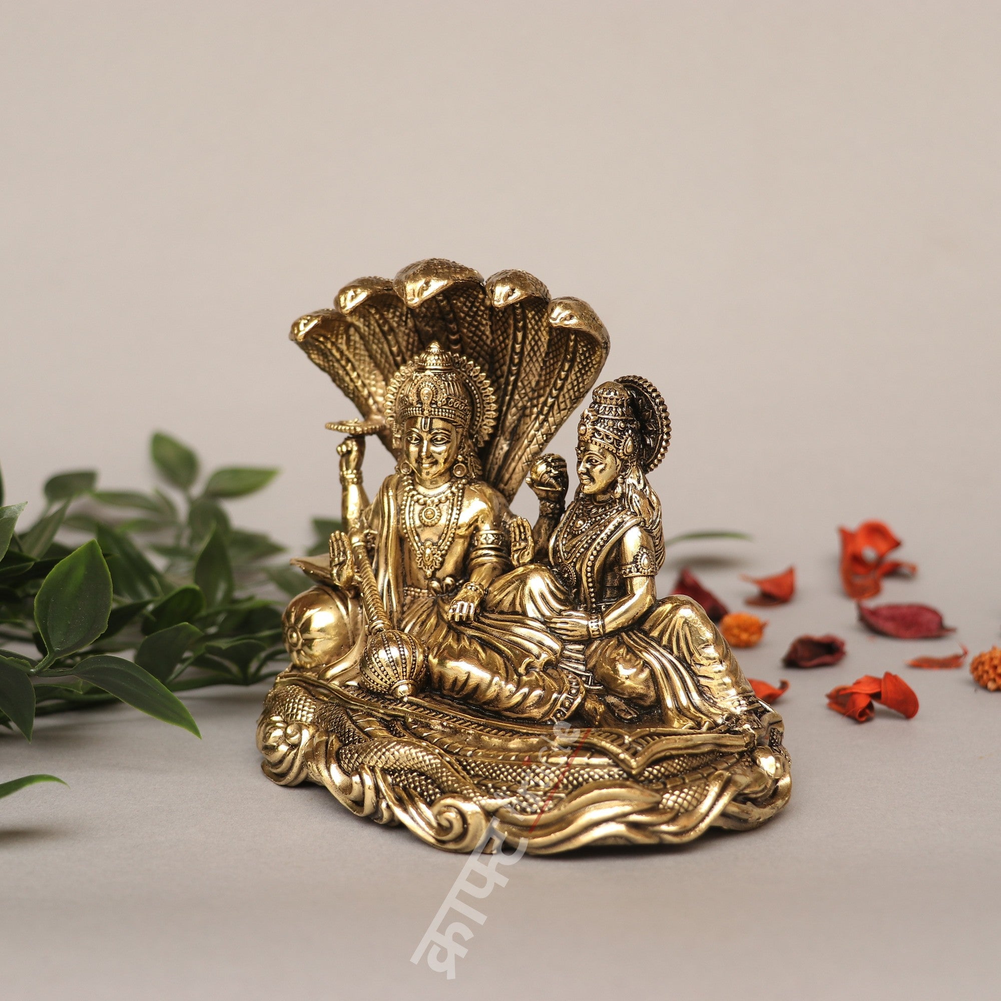 Brass Superfine Lord Vishnu Lakshmi Idol