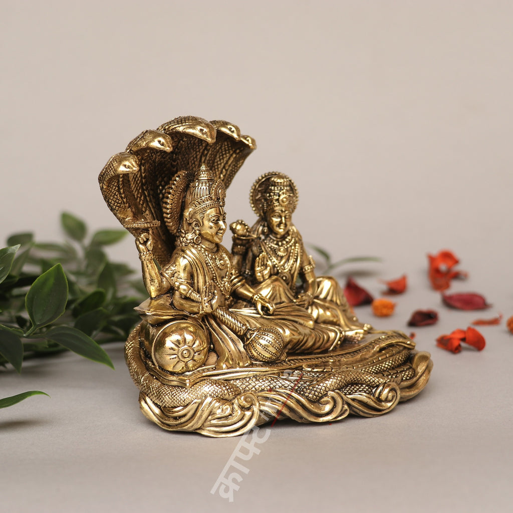 Brass Superfine Lord Vishnu Lakshmi Idol