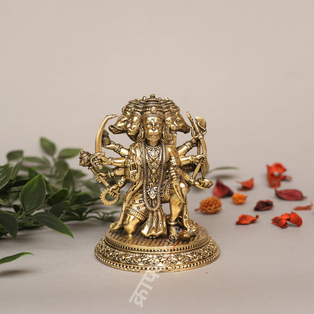 Brass Lord Panchmukhi Hanuman Idol