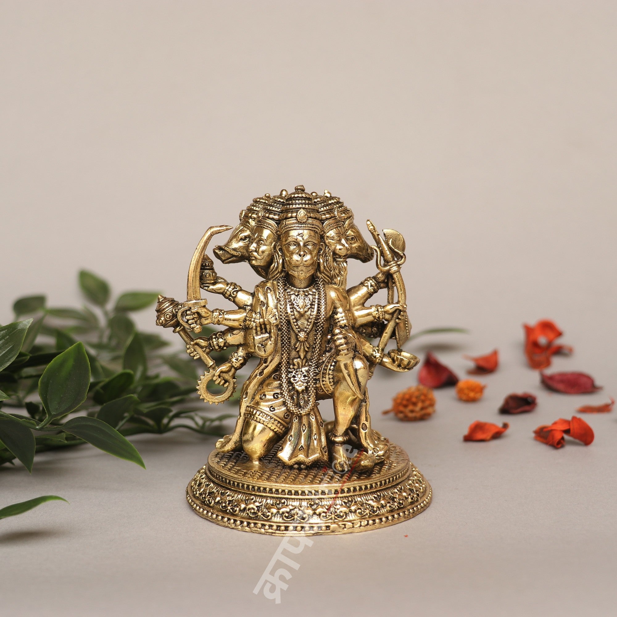 Brass Lord Panchmukhi Hanuman Idol