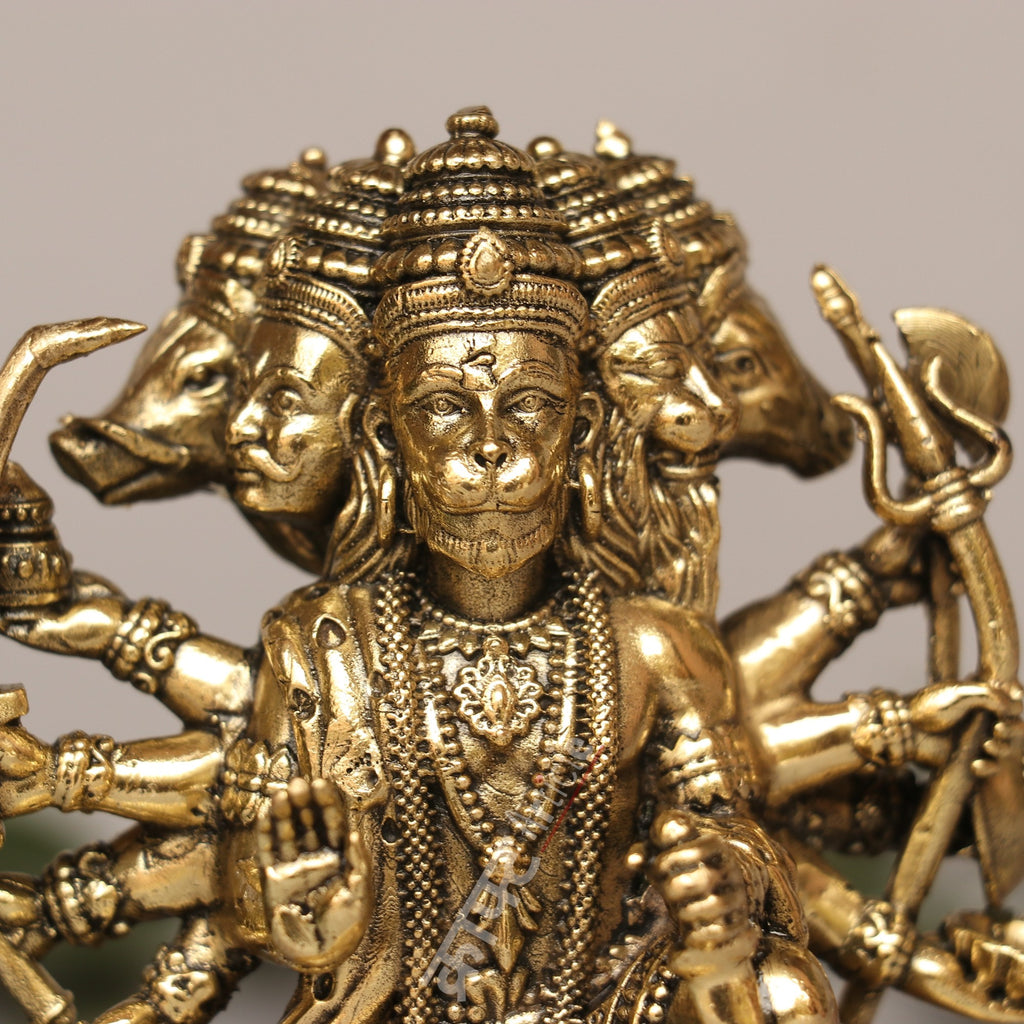 Brass Lord Panchmukhi Hanuman Idol