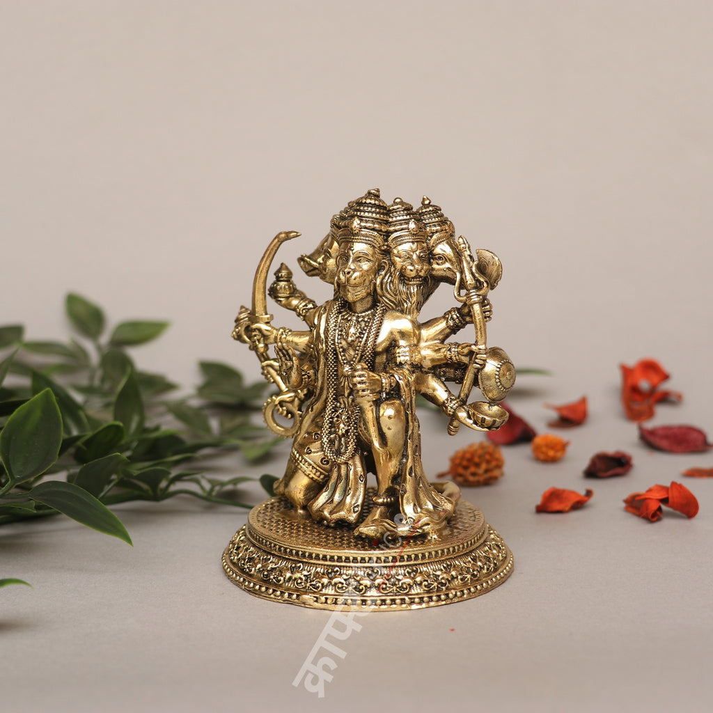 Brass Lord Panchmukhi Hanuman Idol