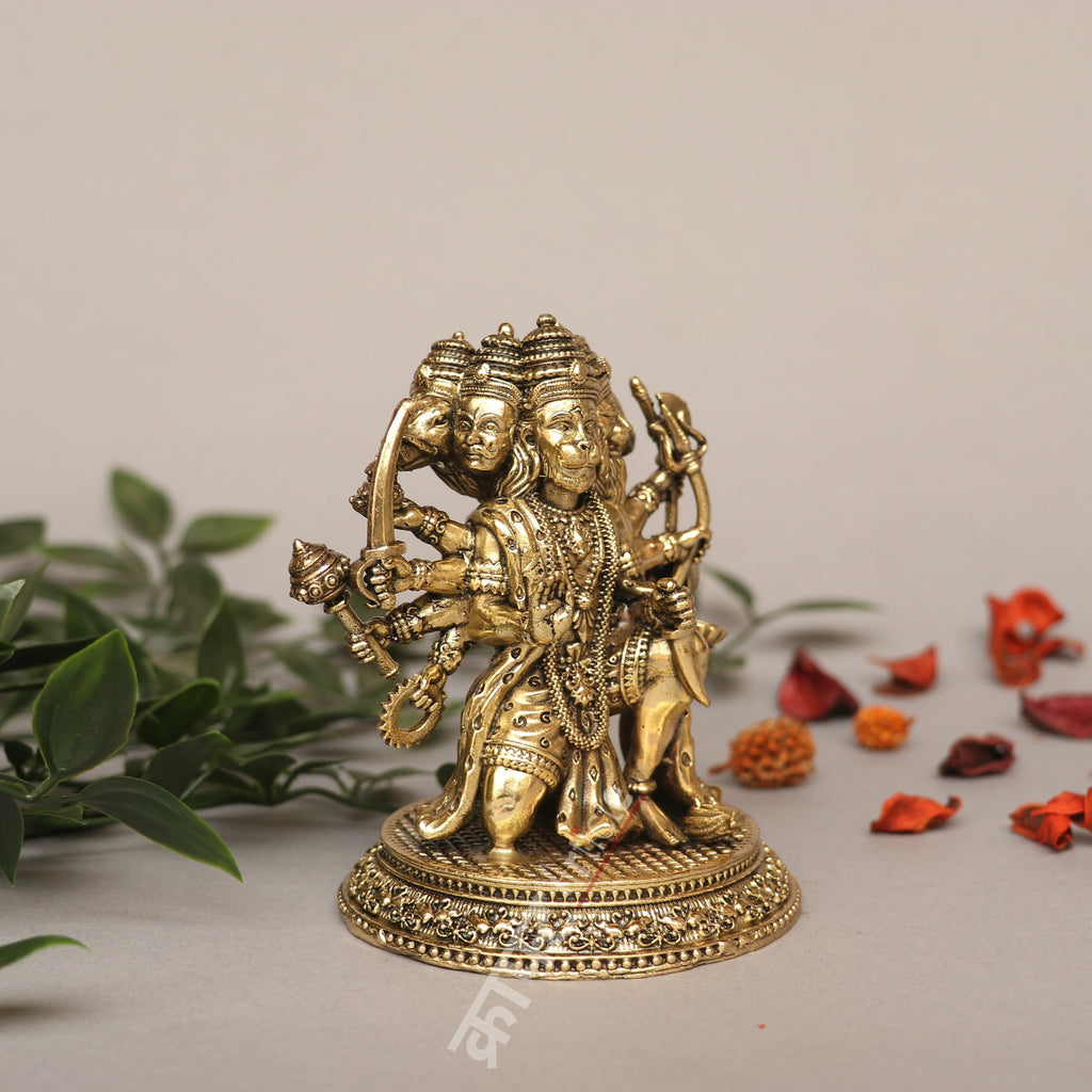 Brass Lord Panchmukhi Hanuman Idol