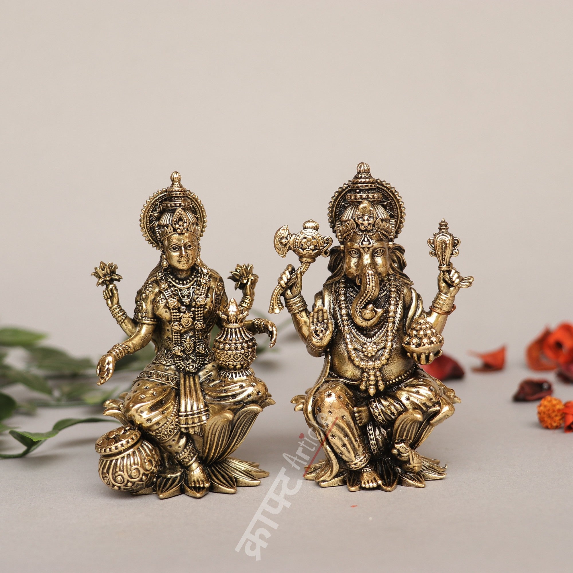 Brass Superfine Lakshmi Ganesh Idol