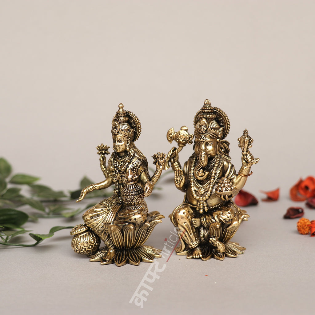 Brass Superfine Lakshmi Ganesh Idol