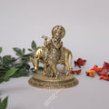 Brass Cow Krishna Idol