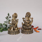Brass Superfine Goddess Lakshmi and Ganesh Idol