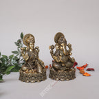 Brass Superfine Goddess Lakshmi and Ganesh Idol