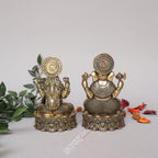 Brass Superfine Goddess Lakshmi and Ganesh Idol
