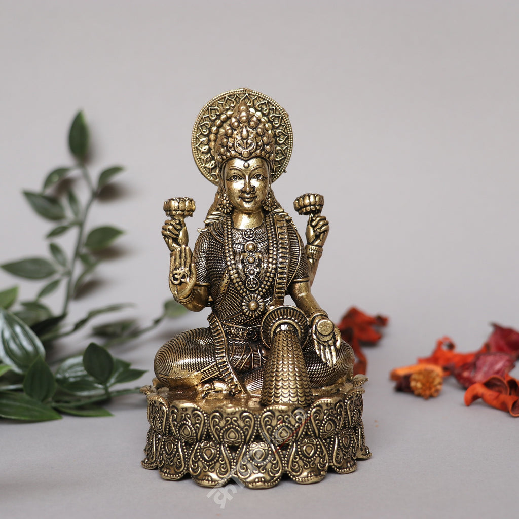 Brass Superfine Goddess Lakshmi and Ganesh Idol
