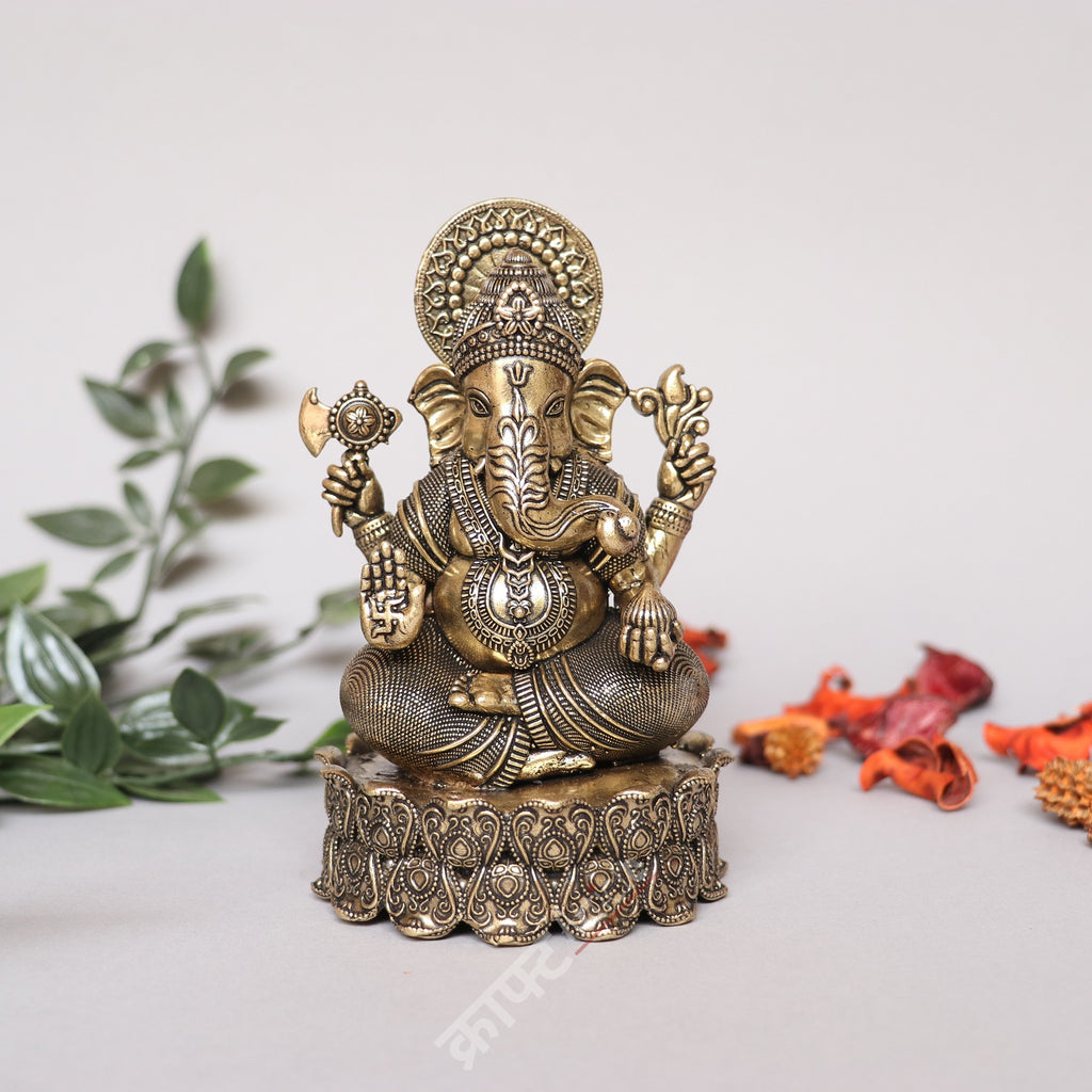 Brass Superfine Goddess Lakshmi and Ganesh Idol