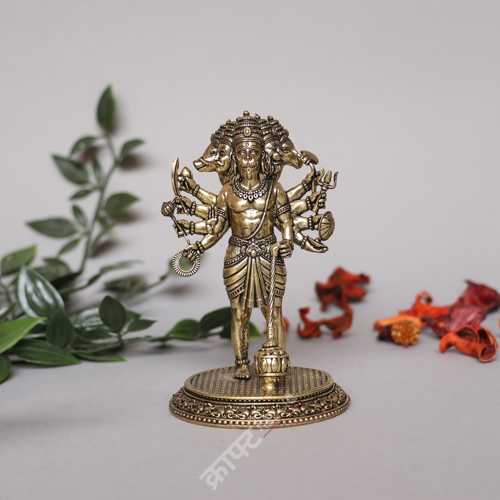 Brass Panchmukhi Hanuman Idol