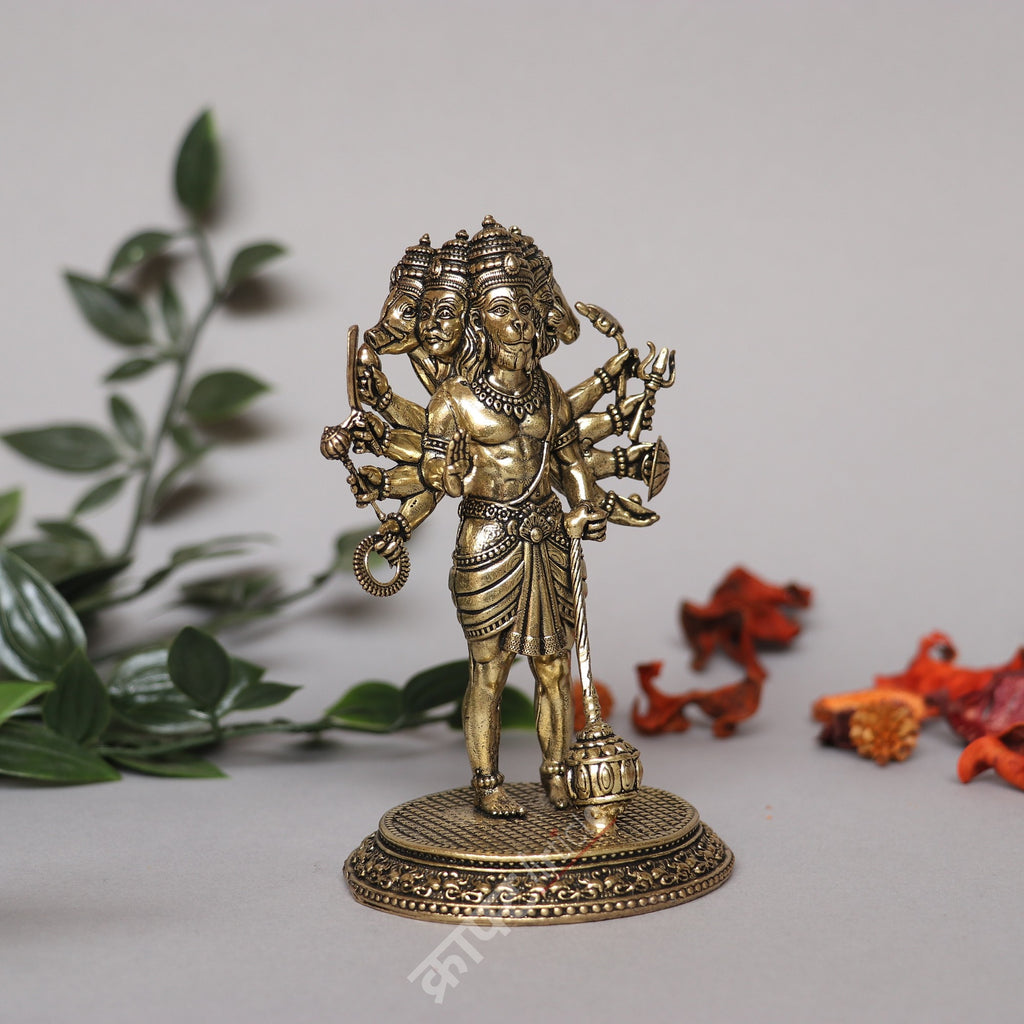 Brass Panchmukhi Hanuman Idol