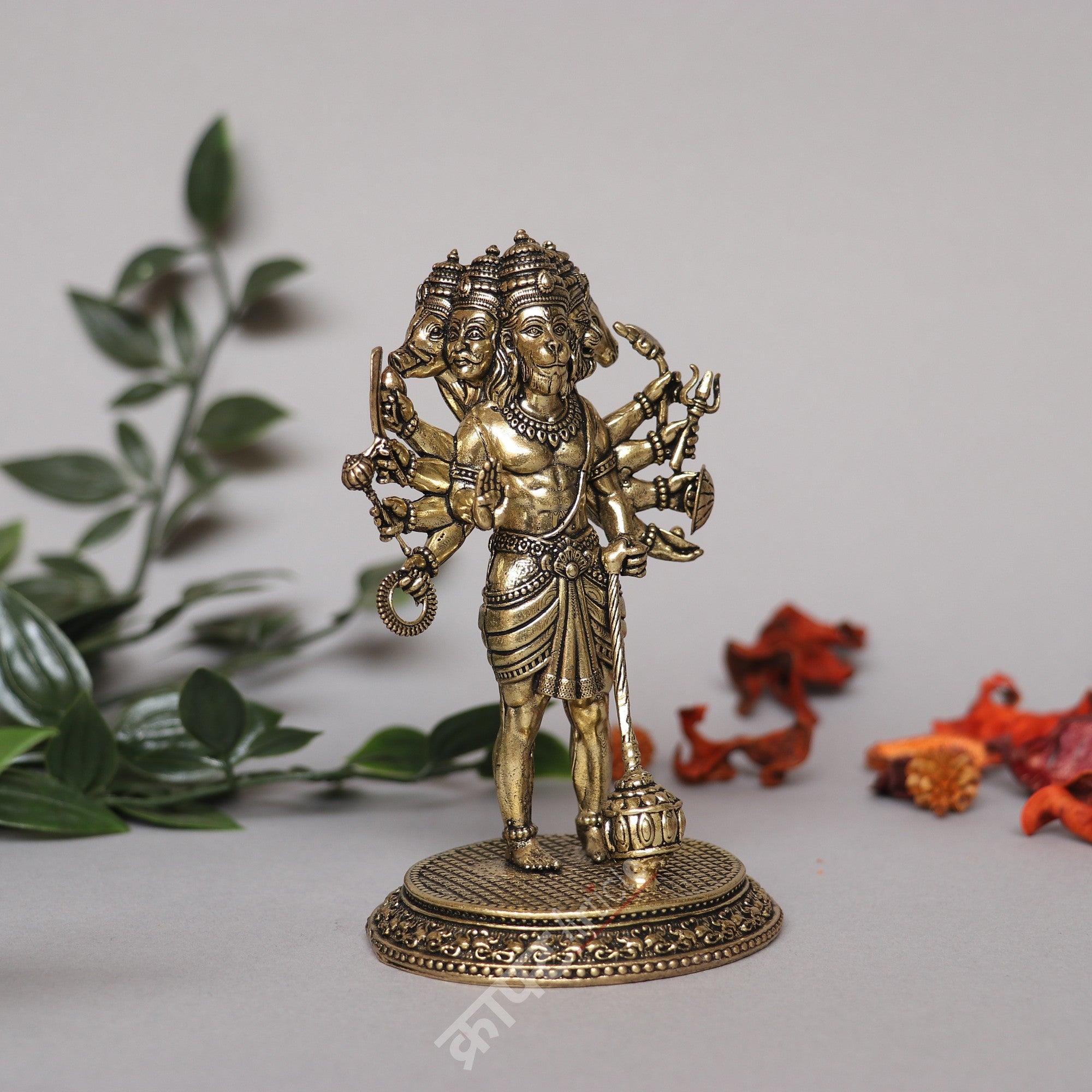 Brass Panchmukhi Hanuman Idol