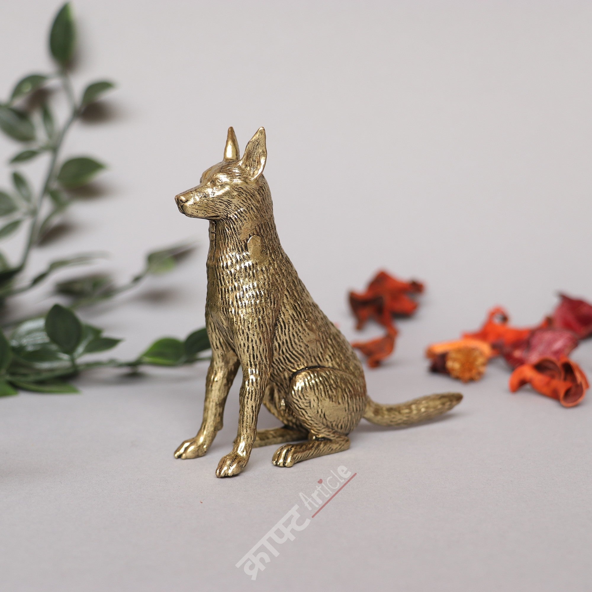 Brass Dog Figurine.