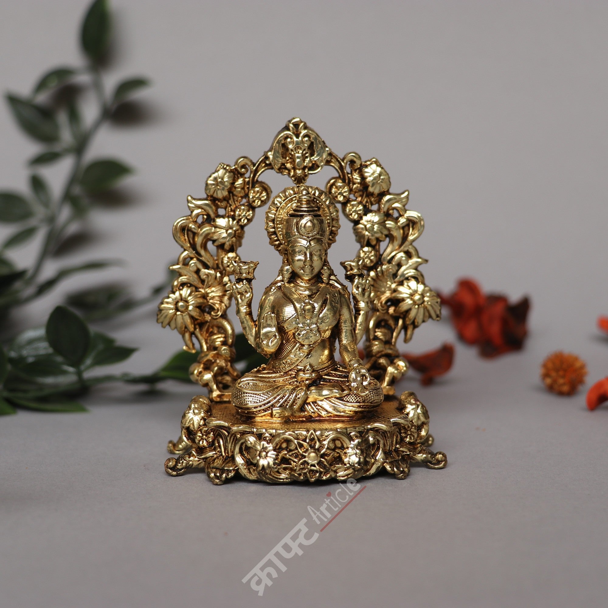 Brass Gaja Lakshmi Idol
