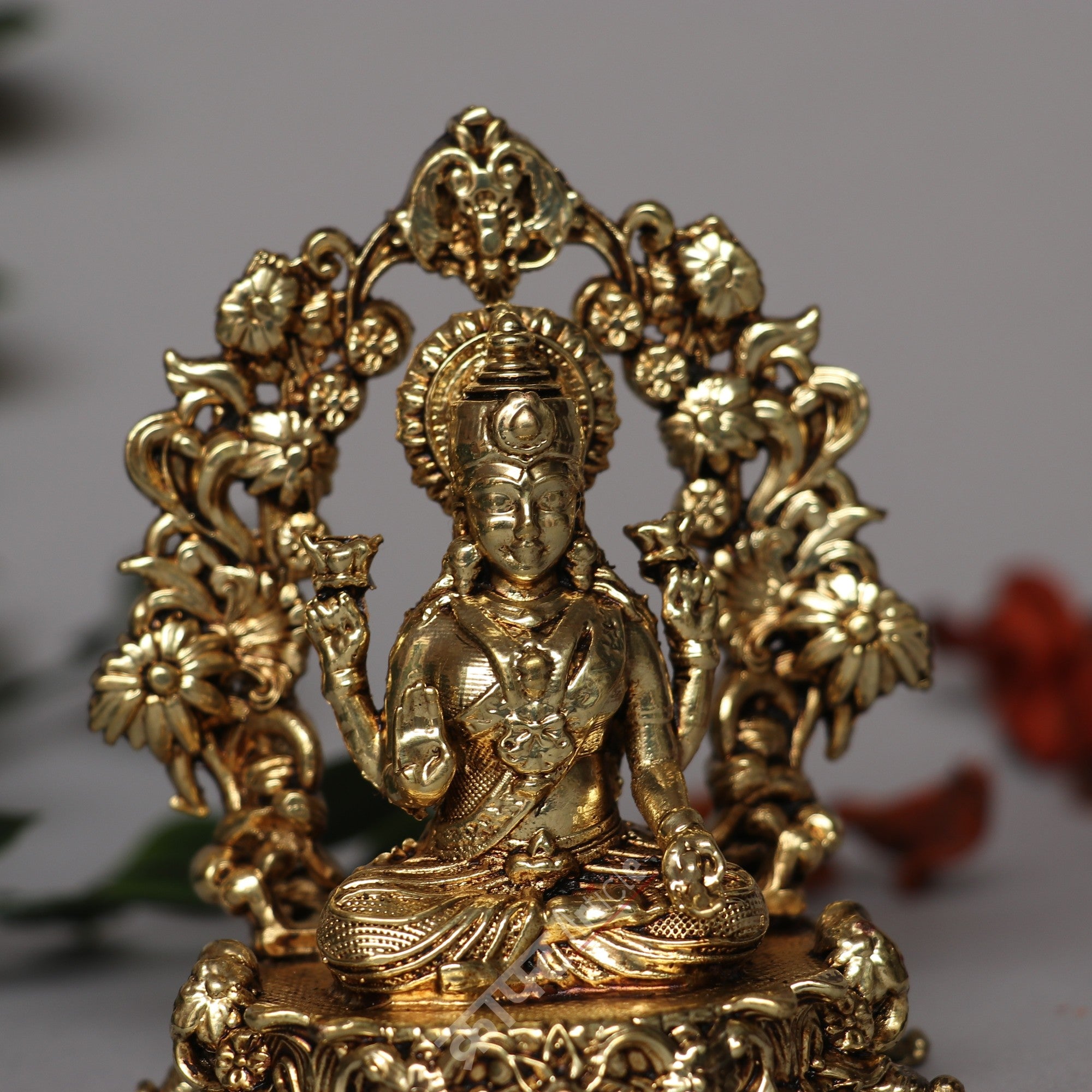 Brass Gaja Lakshmi Idol