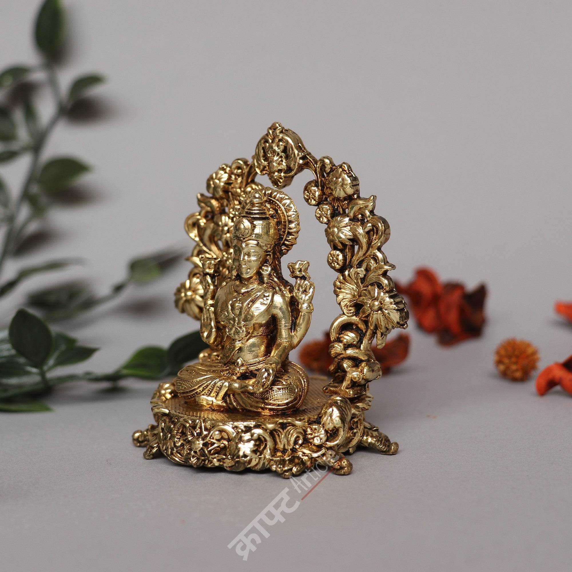 Brass Gaja Lakshmi Idol