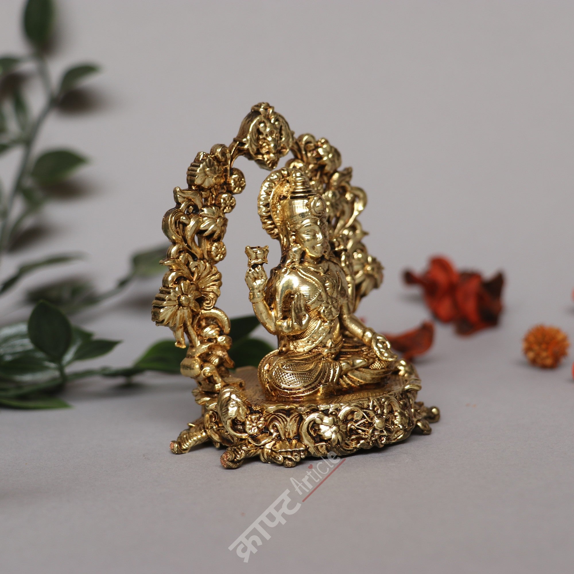 Brass Gaja Lakshmi Idol