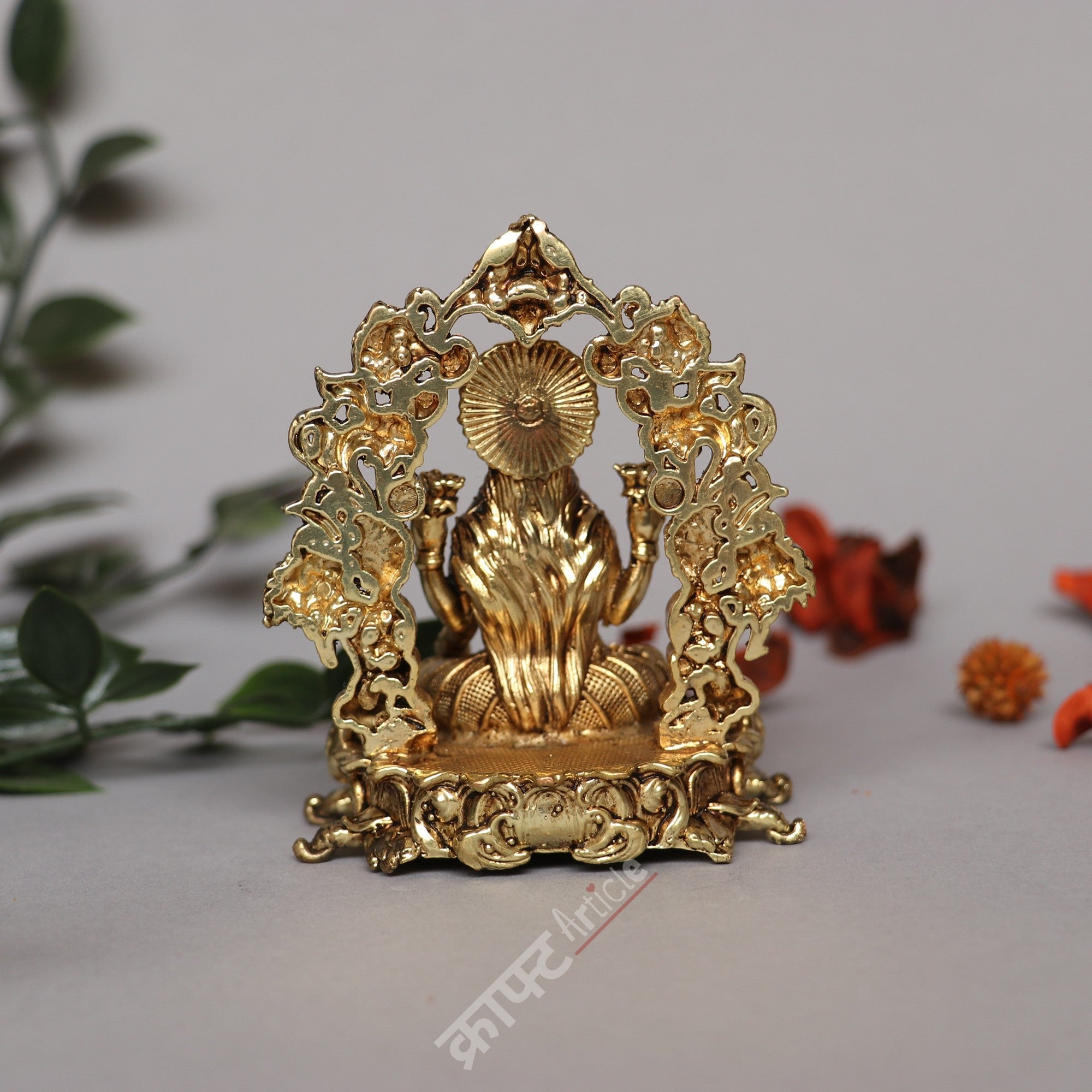 Brass Gaja Lakshmi Idol