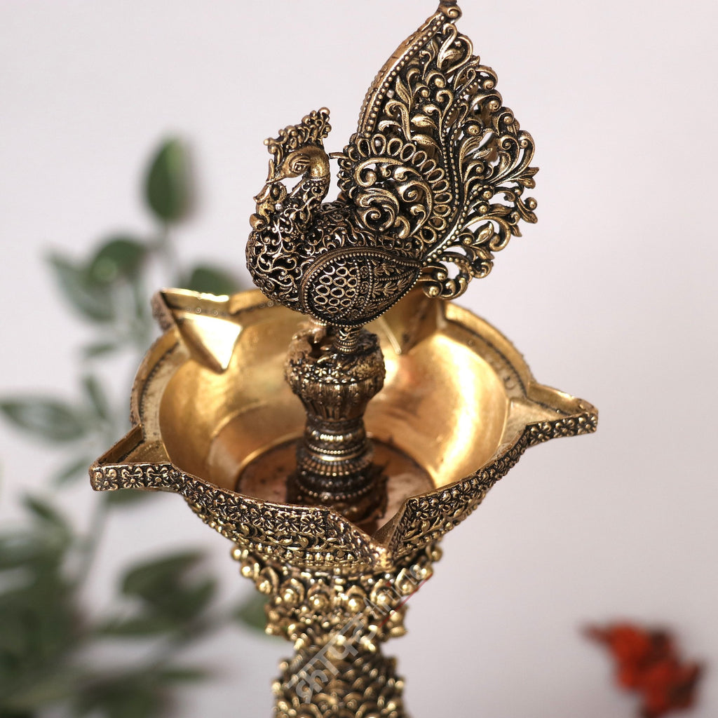 Brass Puja Oil Lamp Figurine